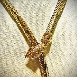 Whiting & Davis Vintage Silver/GoldTone Mesh Belt and or Necklace Snakehead
